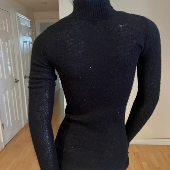 $495 R13 DISTRESSED SKINNY CASHMERE TURTLENECK SWEATER SIZE XS XSMALL - Picture 4 of 7